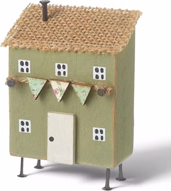 Heaven Sends Shabby Chic Rustic Green Wood Tabletop Decoration
