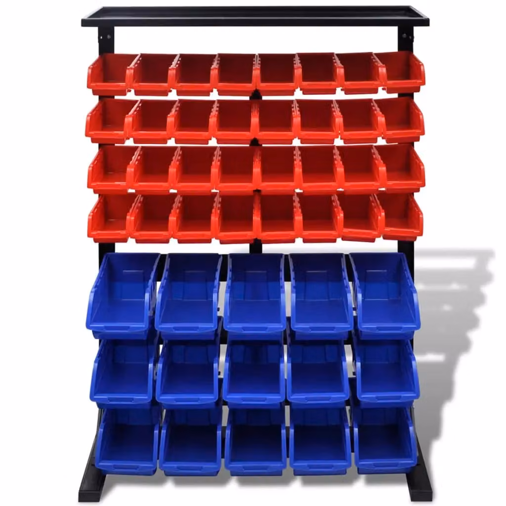 Berkfield Home Blue and Red Plastic Garage Tool Organiser – 2