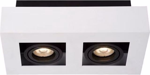 Netlighting Modern Rectangular Surface Mounted 2 Light Downlight in White, GU10