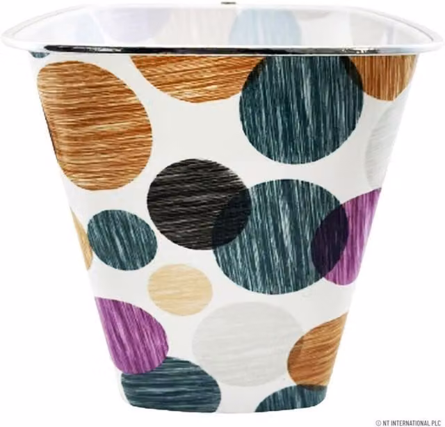 MantraRaj 7.7 Litre Plastic Square Waste Paper and Recycling Bin in Green, Brown and Silver