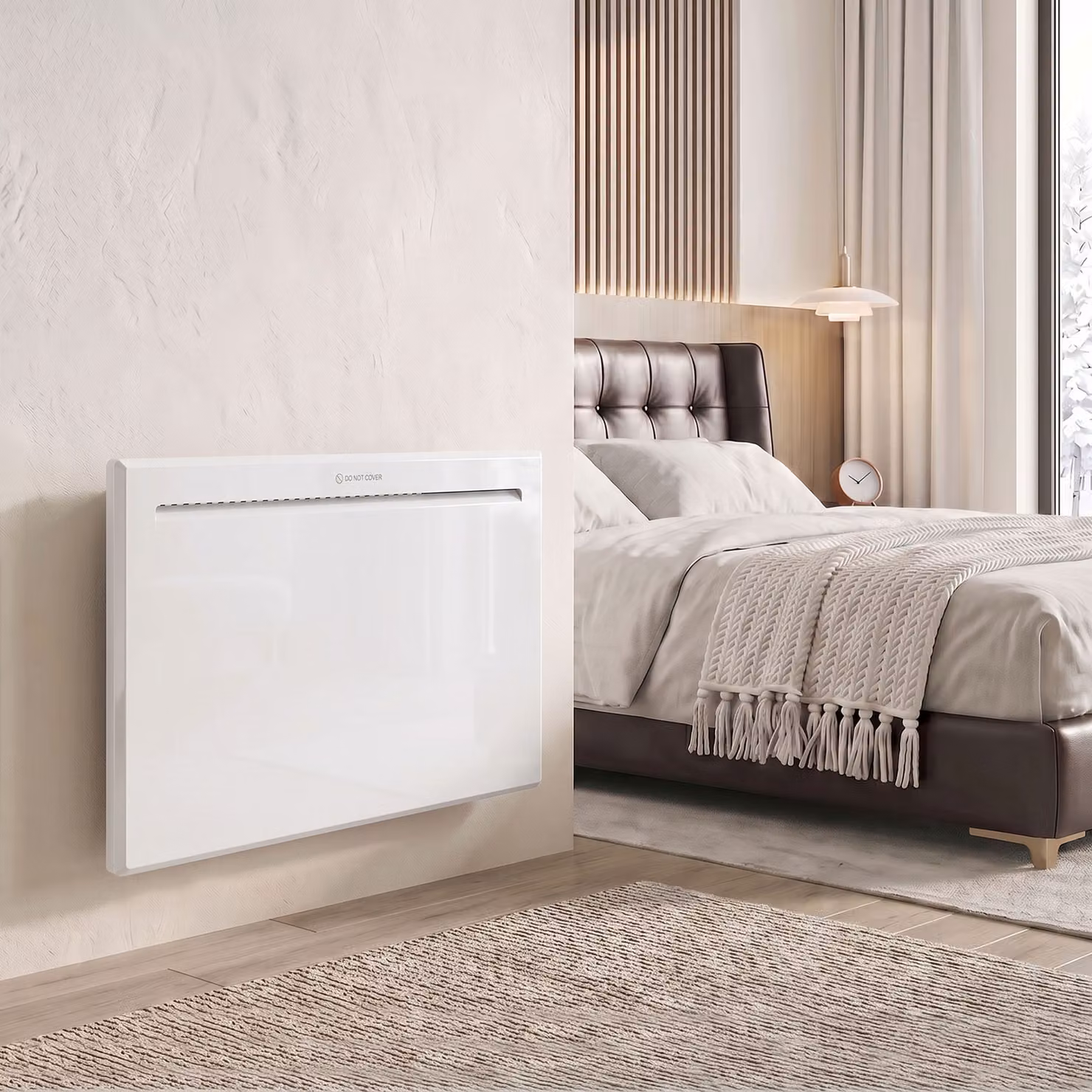 HOMCOM Smart Convector Panel Heater, 1000W Electric Heater with WiFi App Control, Weekly Timer, Open Window and Anti-Frost Functions, White, Wall Mounted or Freestanding – 2
