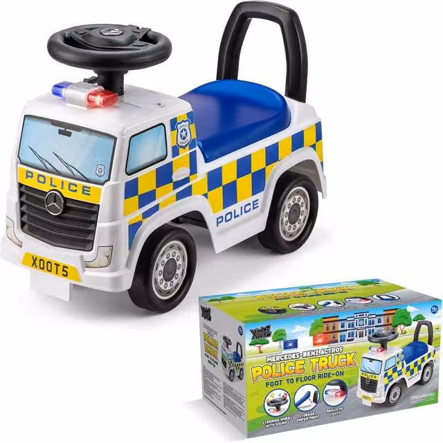 Xootz Mercedes Police Ride On Car with Light and Sound, White