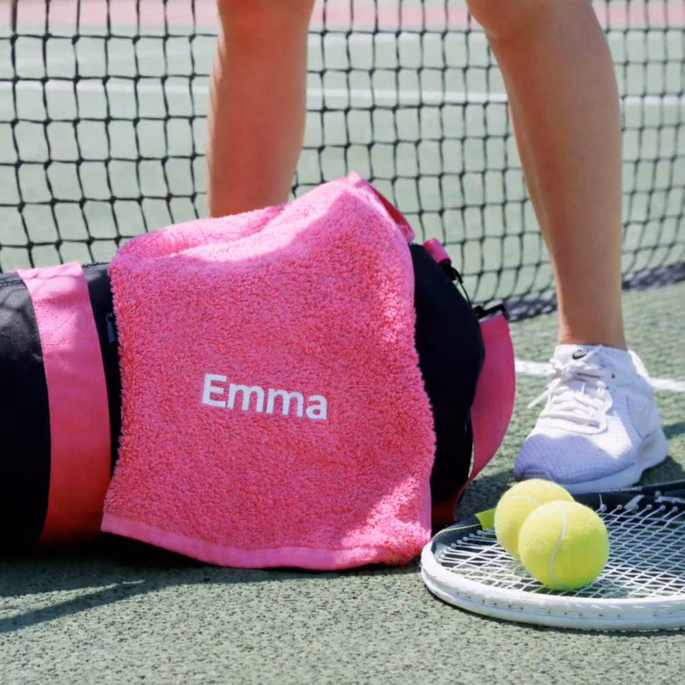 aztex Personalised Pink Cotton Gym Towel, W/D/H: 90 x 30 x 30 cm – 4