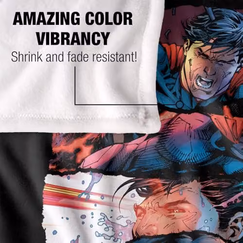 DC Comics Superman Torn Collage Super Soft Silky Touch Throw Blanket, Multicolour, W: 152 cm, D: 127 cm – 4