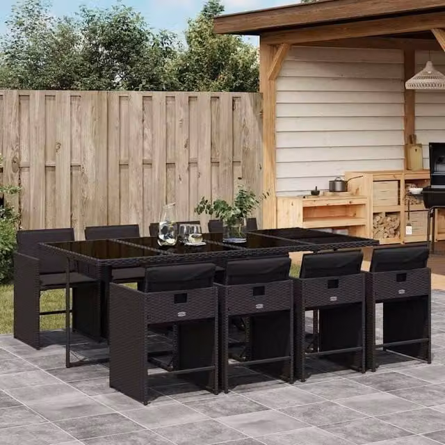 Berkfield Home Garden Dining Set in Black