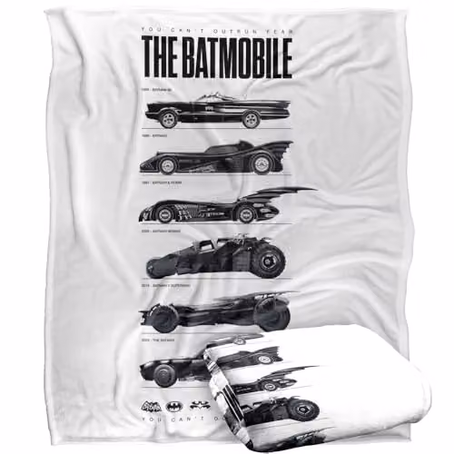 LOGOVISION Batman 85th Anniversary Batmobile Super Soft Silky Touch Fleece Throw Blanket, W: 152 cm, D: 127 cm, Multicolour – 1