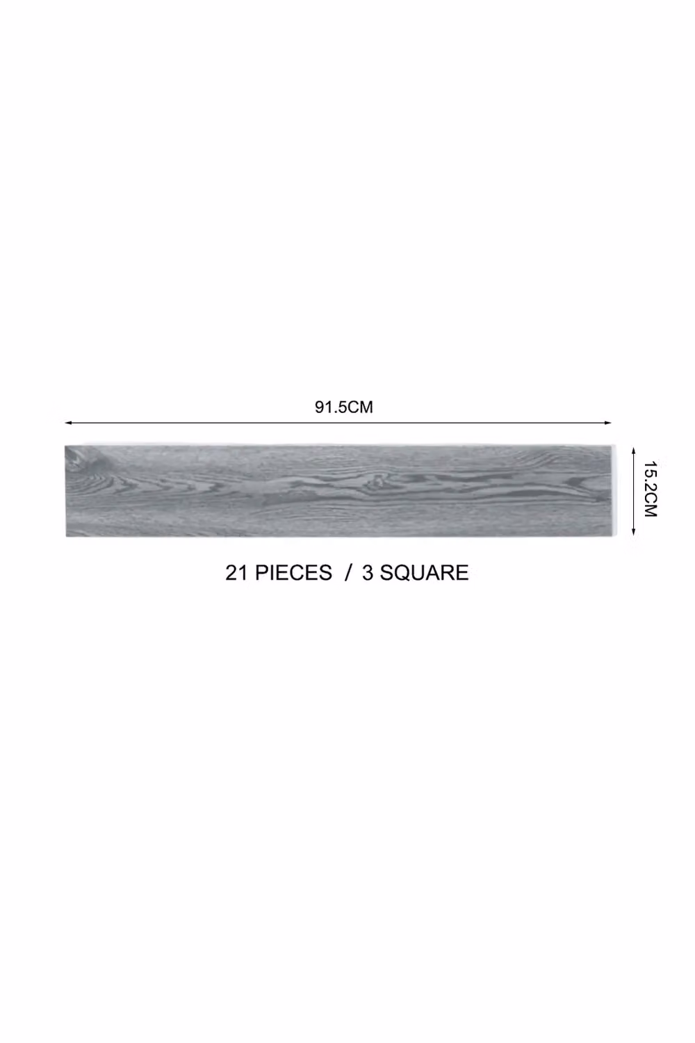 Living and Home 21-Piece Grey Wood Grain PVC Self-Adhesive Wood Look Plank Flooring – 3