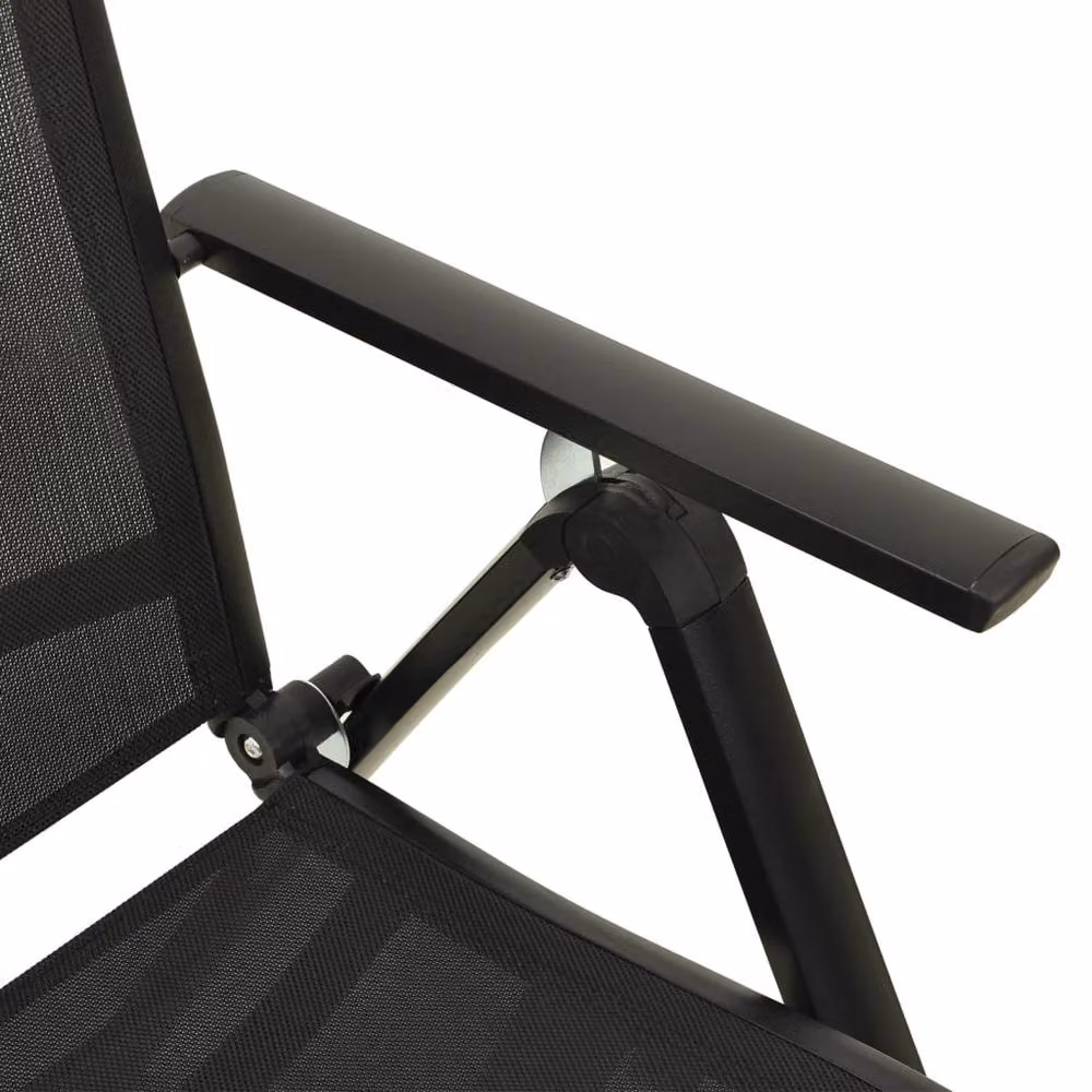 Berkfield Home Set of 2 Black Folding Garden Chairs in Textilene and Aluminium – 4