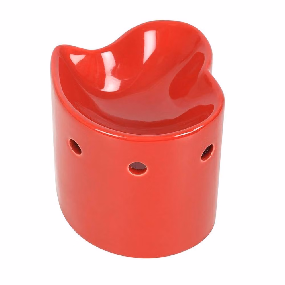Something Different Red Heart Ceramic and Metal Tabletop Oil Burner – 2