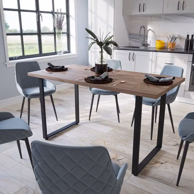 Shefa Line Seattle Modern Rectangular Dining Table in Tobacco Oak, Width: 120 cm