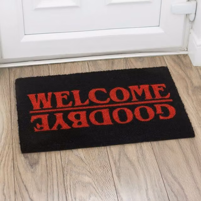 Kingsbury Gifts Black and Red Welcome Goodbye Coir Doormat, Width: 60 cm