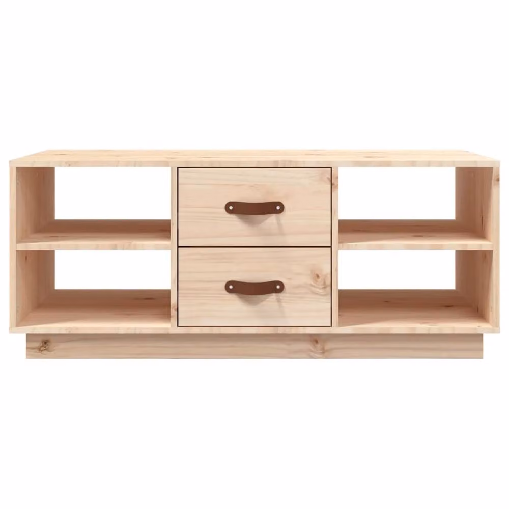 Berkfield Home Rustic Solid Wood Pine Coffee Table in Beige, W/D/H: 100 x 50 x 41 cm – 2