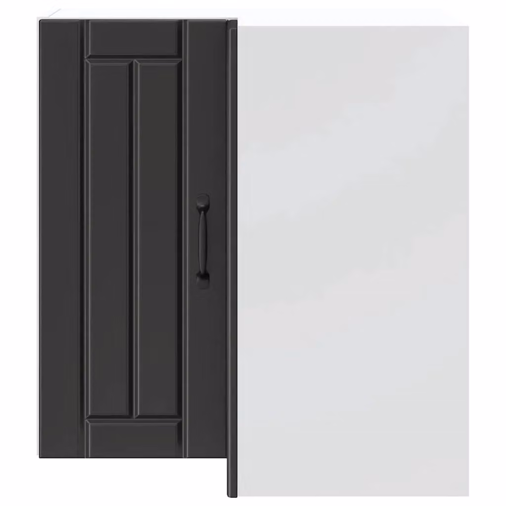 Berkfield Home Lucca Wall Mounted Kitchen Corner Cabinet in Matt Black MDF – 3