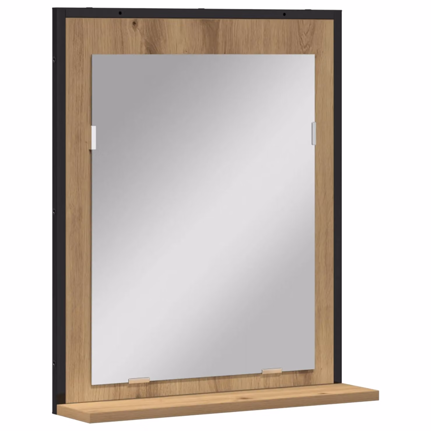 Berkfield Home Artisan Oak Rectangular Bathroom Wall Mirror in Brown, W/D/H: 50 x 12 x 60 cm – 2