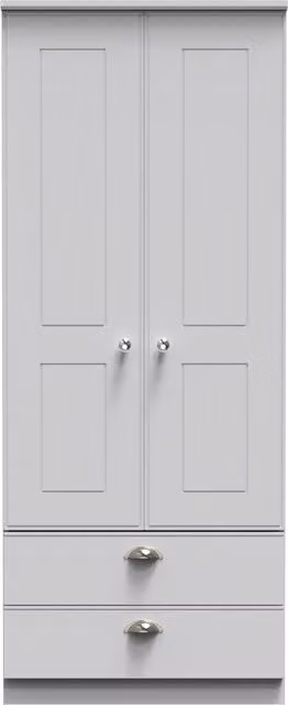 Ready Assembled 2 U Albert Grey 2 Door 2 Drawer Wardrobe