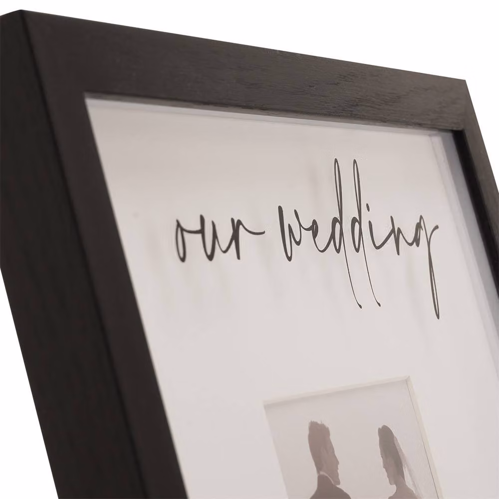 Amore by Juliana Black Square Wooden Wedding Frame, W/H: 10.16 x 10.16 cm – 3