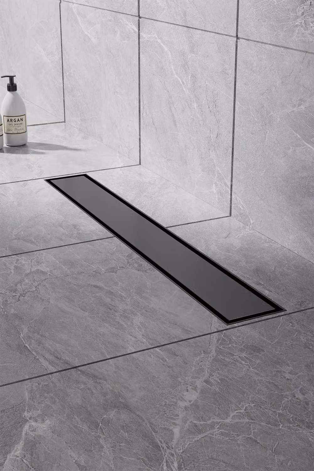 Living and Home 50cm Stainless Steel 2-in-1 Siphonic Linear Shower Drain in Black – 2
