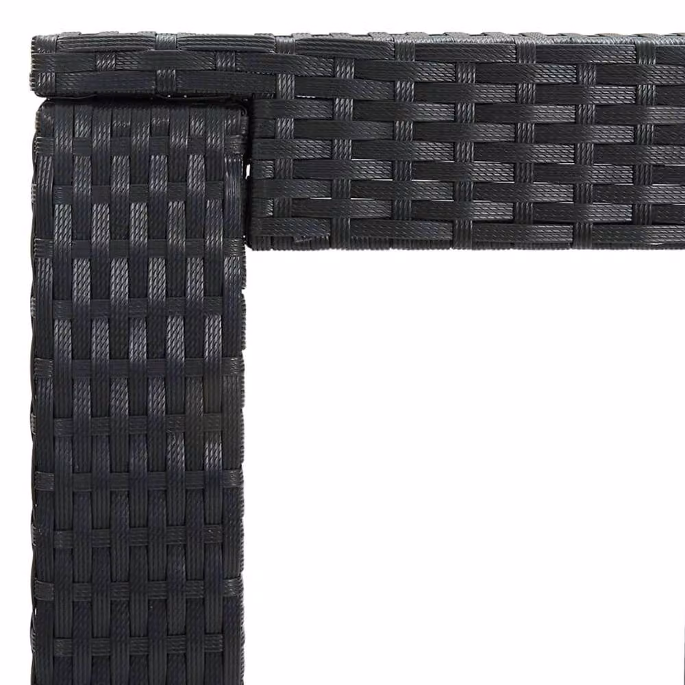 Berkfield Home Garden Bar Table in Black Poly Rattan, W/D/H: 60.5 x 60.5 x 110.5 cm – 3