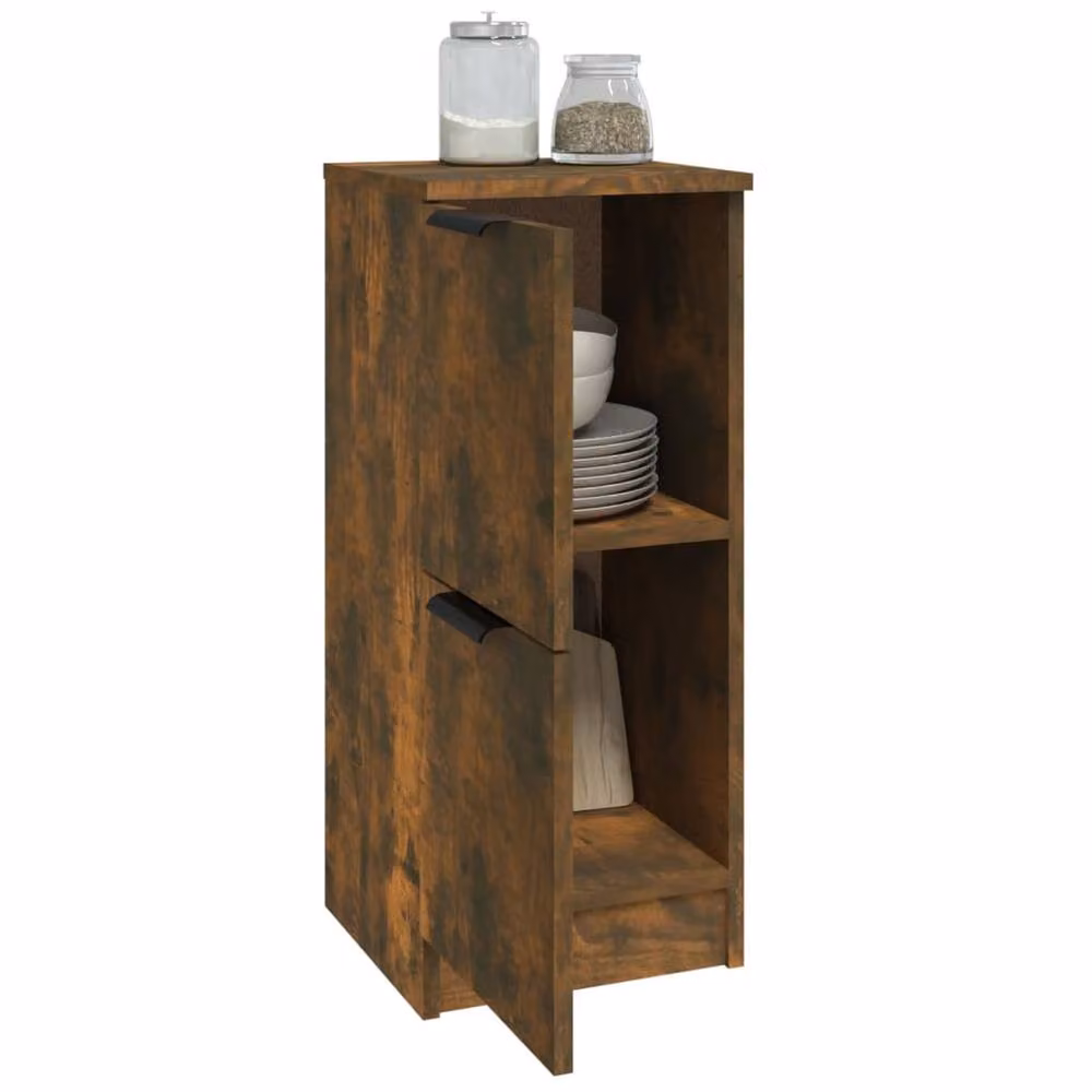 Berkfield Home Smoked Oak Sideboard in Brown, W/D/H: 30 x 30 x 70 cm – 2
