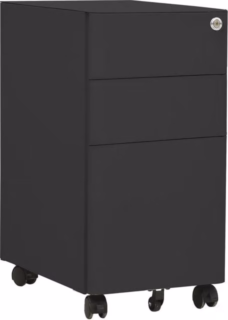 Berkfield Home Mobile File Cabinet in Anthracite Black Steel, W/D/H: 30 x 45 x 59 cm – 1