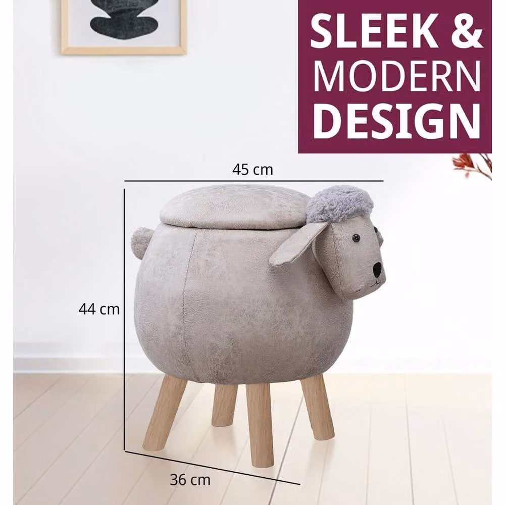 FORGEVIO Animal Sheep Ottoman Foot Stool in Grey – 4