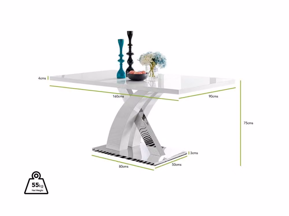 FurnitureboxUK Atlanta Modern Rectangular High Gloss White Dining Table and 6 Milan Chairs Set in Grey – 2