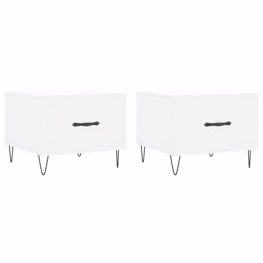 Berkfield Home Set of 2 White Decorative Coffee Tables, W/D/H: 50 x 50 x 40 cm – 2