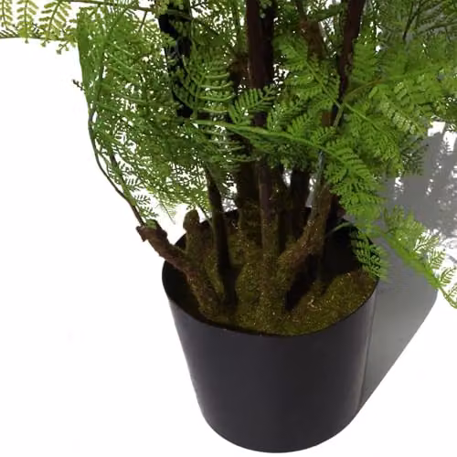 Leaf Design UK Large Artificial Moss Fern Plant in a Silver Metal Pot, Green, H 150 cm x W 60 cm x D 60 cm – 4