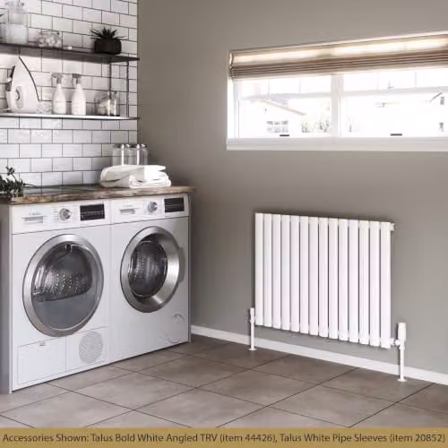 UK Radiators Omeara White Elliptical Tube Horizontal Designer Radiator, W: 81.2 cm, H: 60 cm – 2