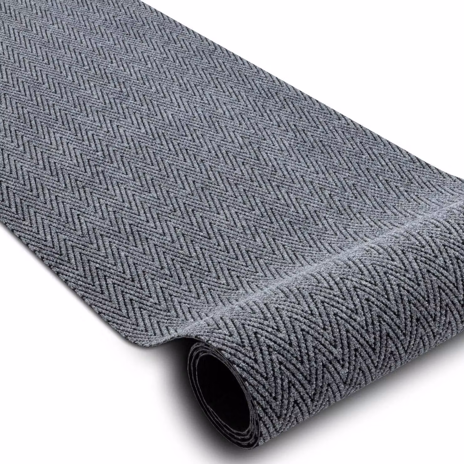 RugsX Grey Herringbone Non-Slip Polypropylene Runner, W: 200 cm x D: 240 cm – 2