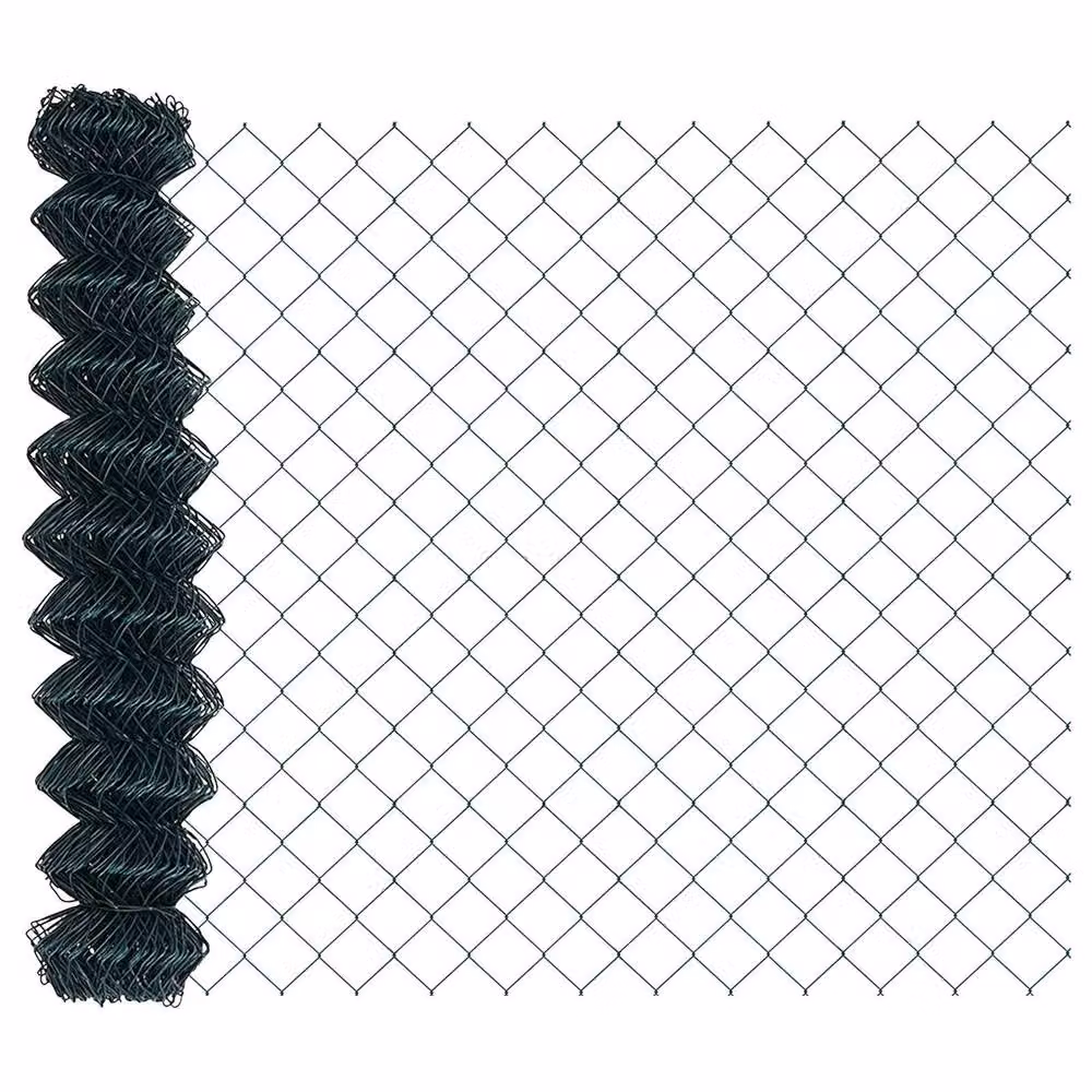 Berkfield Home Green PVC Coated Galvanised Steel Chain Link Fence, W: 1 m, L: 10 m – 2