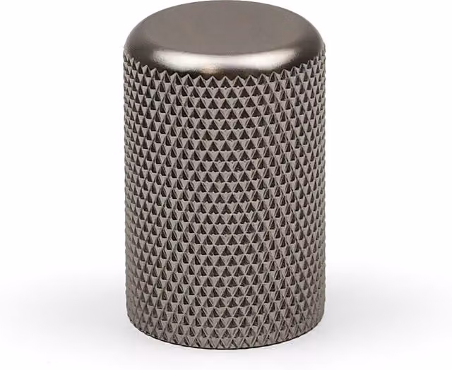 Handle & Home Brushed Grey and Silver 18mm Diameter Knurled Cylinder Knob