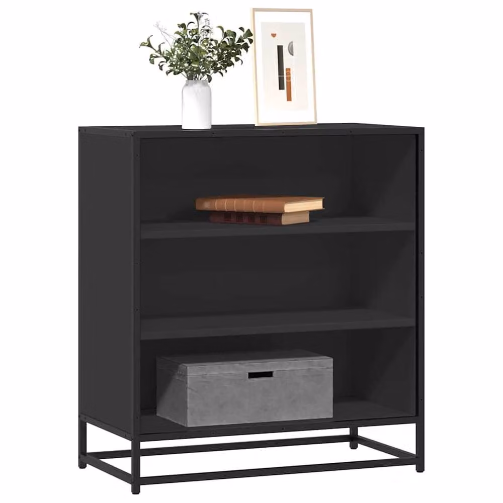 Berkfield Home Black Sideboard in Engineered Wood and Metal, W/D/H: 68 x 35 x 76 cm – 2