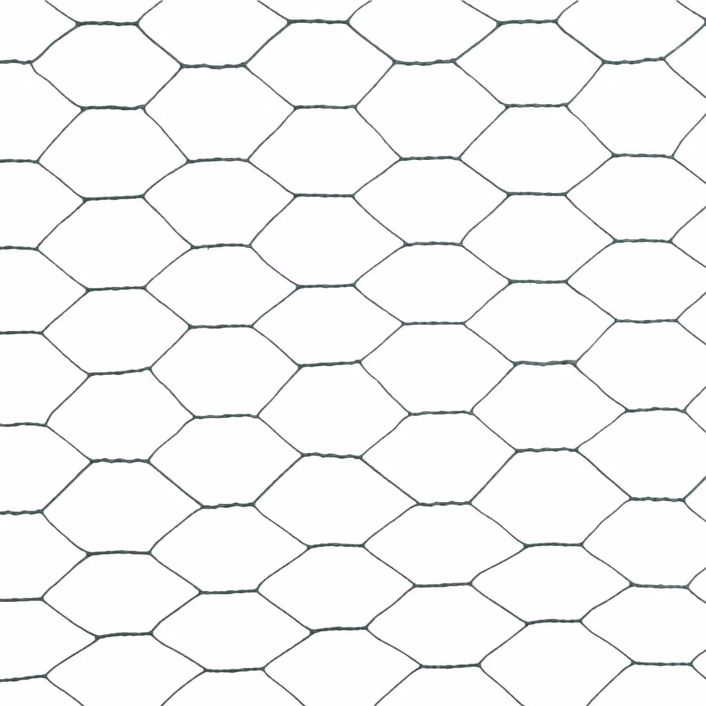 Berkfield Home Green PVC Coated Steel Chicken Wire Fence, 25 x 1.2 m – 4