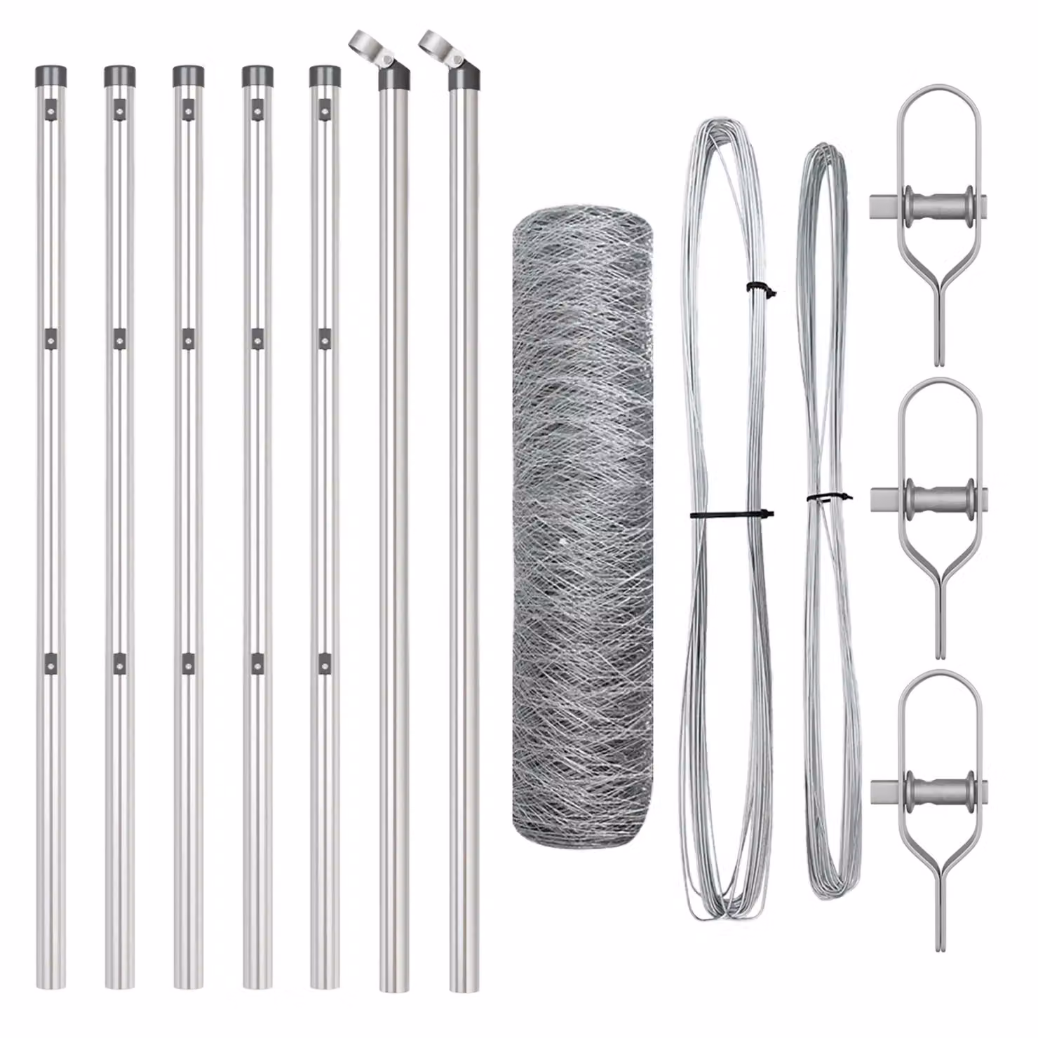 Berkfield Home Hexagon Fence in Silver Galvanised Steel, W: 0.6 m, L: 10 m – 2
