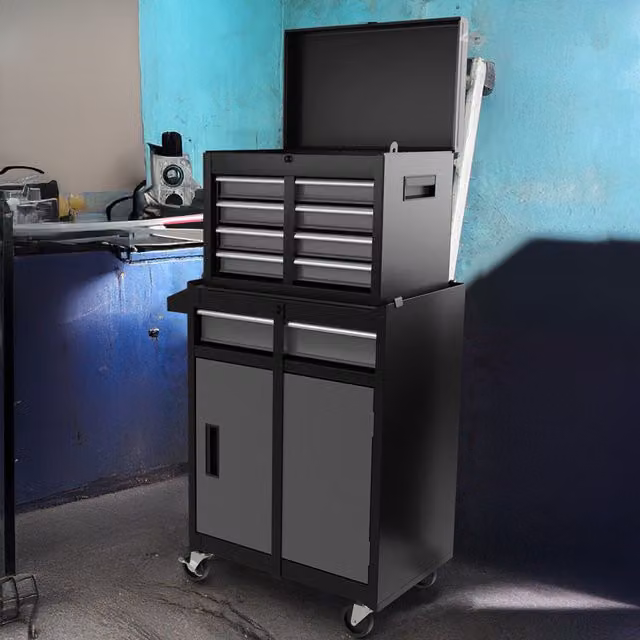 COSTWAY Rolling Tool Chest Combo in Black