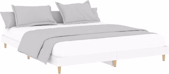 Berkfield Home Durable Bed Frame in White, W/D/H: 200 x 200 x 20 cm