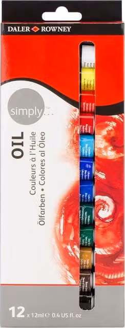 Daler-Rowney Simply Oil Set, 12 Multicolour Wax Paints