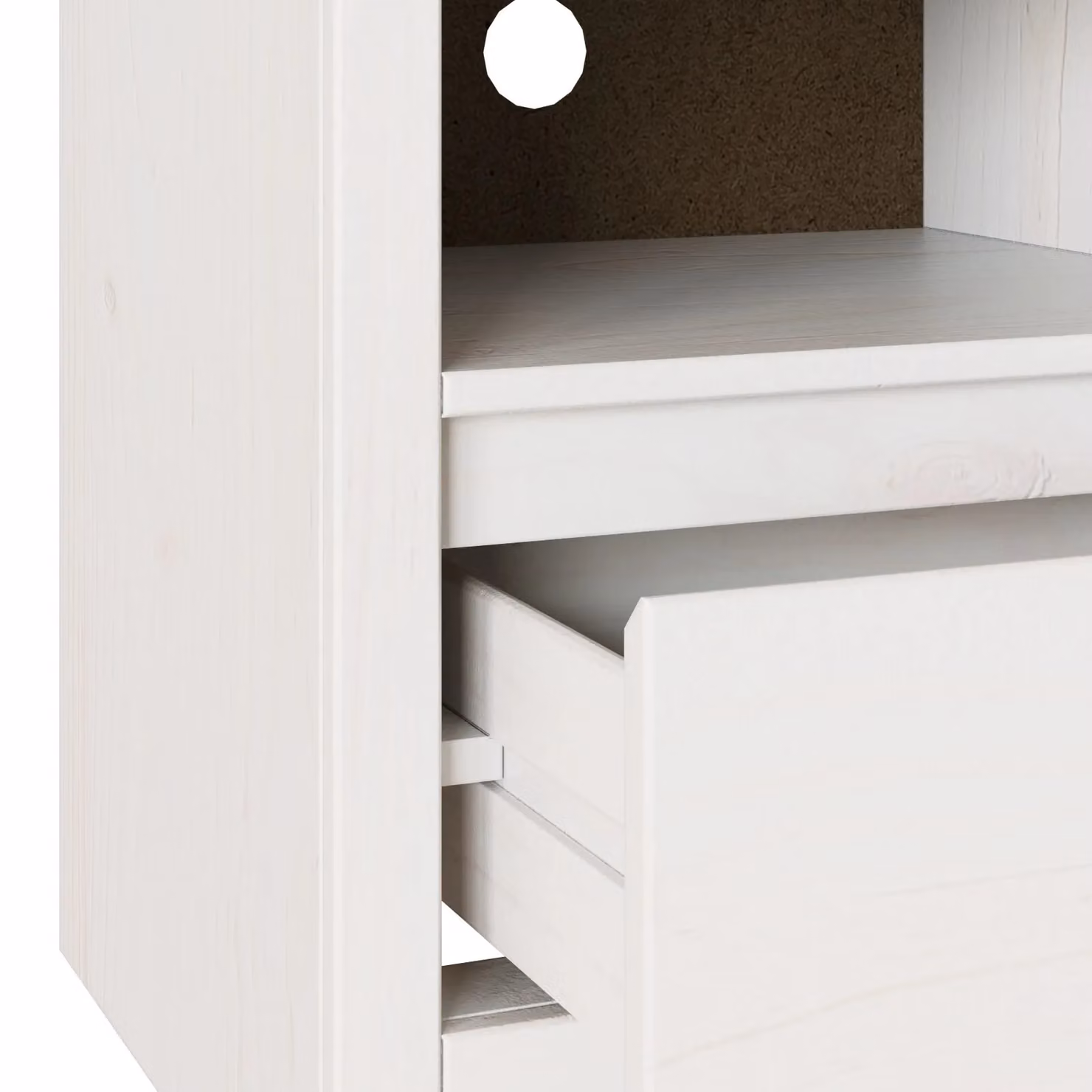 Berkfield Home DRAMMEN TV Cabinet in White Solid Wood Pine, W/D/H: 99 x 43 x 55 cm – 3