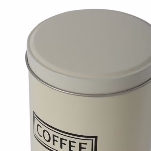 Harbour Housewares 3pc Metal Tea Coffee Sugar Canister Set with Airtight Lids in Beige, Black or White – 5