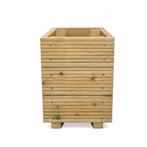 Planter Potters Brown Wooden Tub Planter for Ornamental, Herb and Vegetable Gardens
