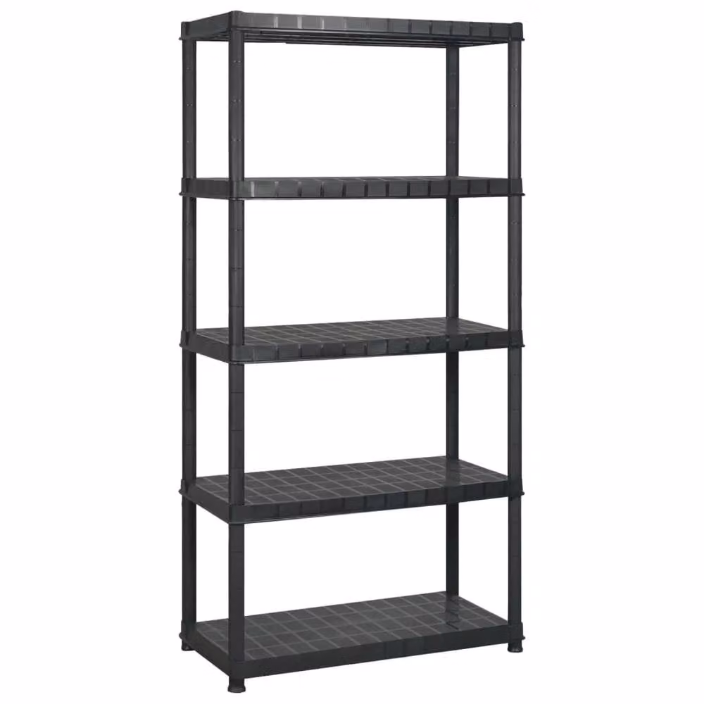 Berkfield Home 5-Tier Plastic Storage Shelf, Black, W/D/H: 170 x 40 x 185 cm – 3