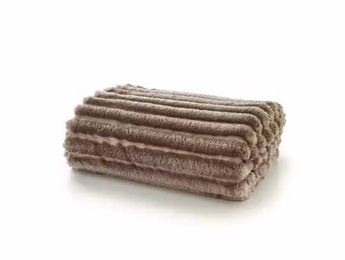 Deyongs Alnwick Ribbed Faux Fur Throw, Putty, W/D/H: 140 x 180 cm – 1