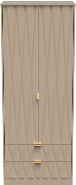 Ready Assembled 2 U Dallas 2 Door 2 Drawer Wardrobe in Light Brown