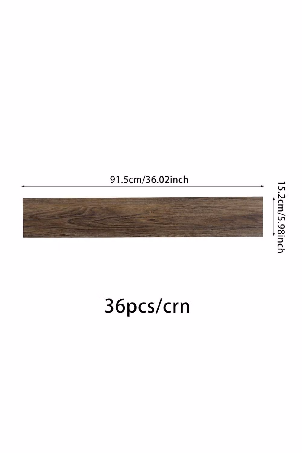 ExtraStar 36 Piece Self-Adhesive Wood Look PVC Flooring Planks in Dark Brown Rustic Style – 4