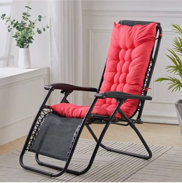 Living and Home Rose Red Soft Chaise Lounge Chair Cushion, W: 125 cm, D: 48 cm – 1