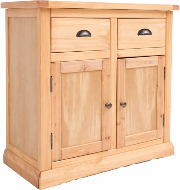Cabinet Bits Lucca Waxed 2 Door 2 Drawer Sideboard in Brown