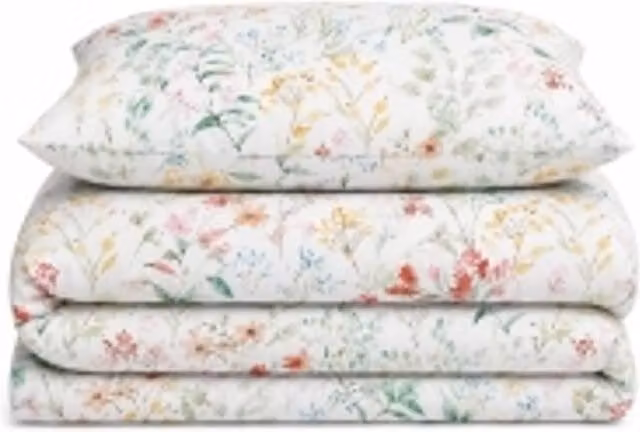 Florelle Eleanor Floral Patterned Cotton Polyester Duvet Cover and Pillowcase Set, Multicolour, W/D/H: 200 x 220 cm and 140 x 200 cm