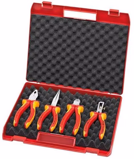 Knipex 4 Piece VDE Side Cutter Pliers Set in Red Case