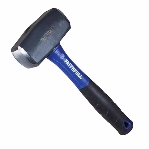 Faithfull 1.8kg Club Hammer with Forged Steel Head and Fibreglass Handle in Black and Blue – 1